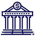 Financial institution building icon